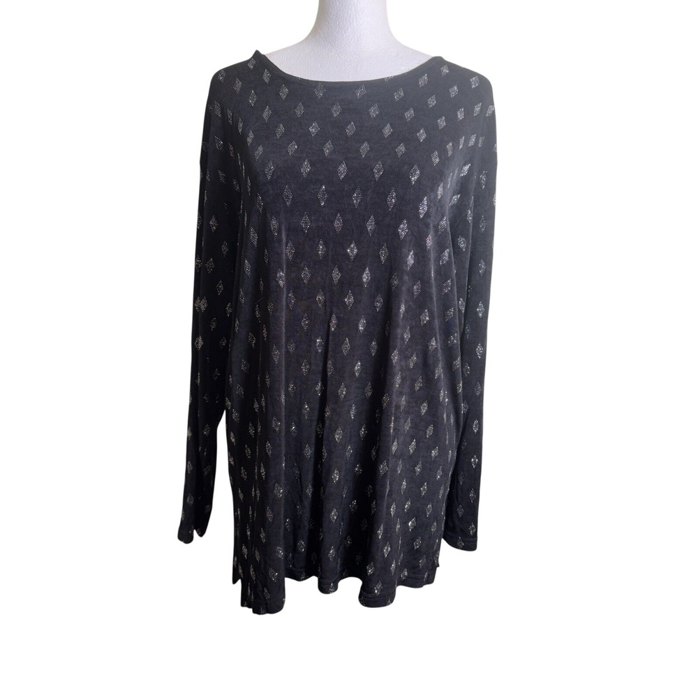 Vtg 90s Impressions of California Whimsygoth Diamond Print Tunic Top Medium